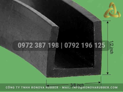 Ron Cao Su Chữ U Khe Rãnh 1–10mm Cho Mép Tôn, Cửa Thép Và Cửa Inox