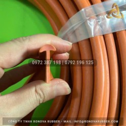 Ron cao su EPDM chữ T màu đỏ tươi 24x10x2