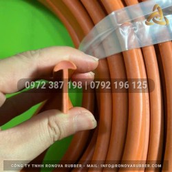 Ron cao su EPDM chữ T màu đỏ tươi 24x10x2
