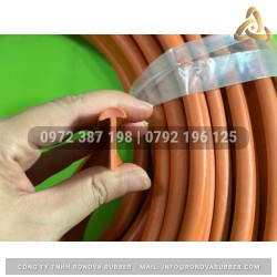 Ron cao su EPDM chữ T màu đỏ tươi 24x10x2