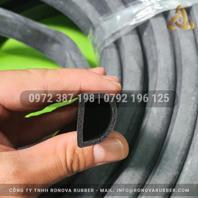 Ron cao su xốp EPDM chữ D 20x15x2